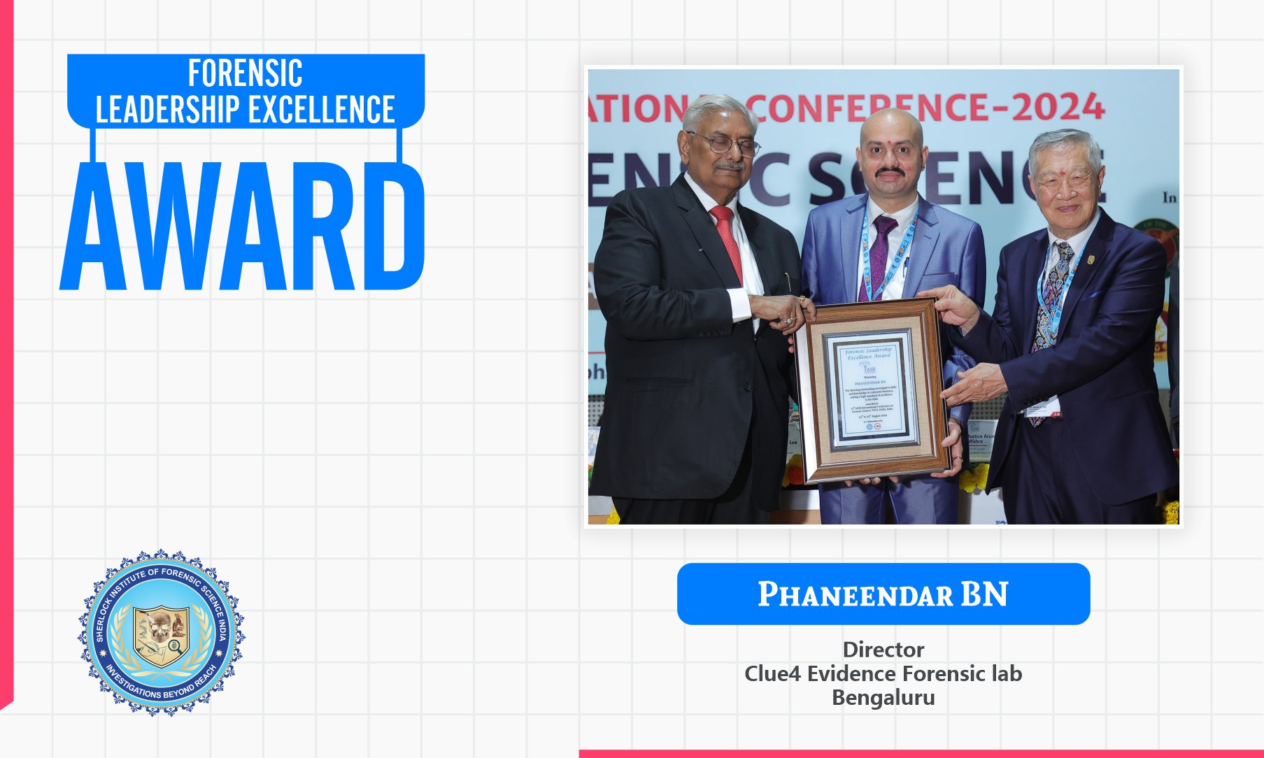 Phaneendar BN : Forensic Leadership Excellence Award 2024